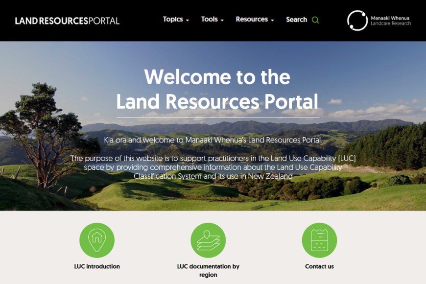 Figure 1. Landing page of the soon-to-be-launched Land Resources Portal.