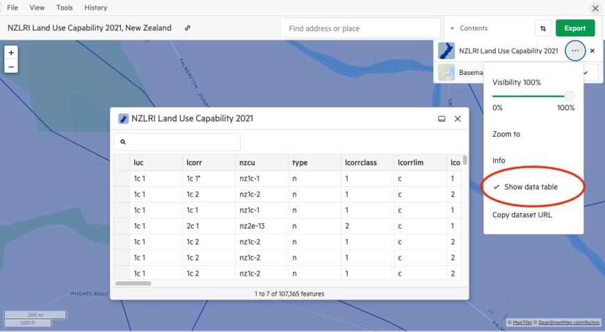 Image: Select Show data table