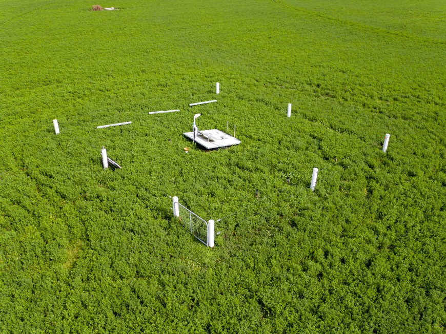 The completed lysimeter facility providing continuous measurements of carbon nitrogen and phosphorus leaching under irrigated lucerne (Bradley White)