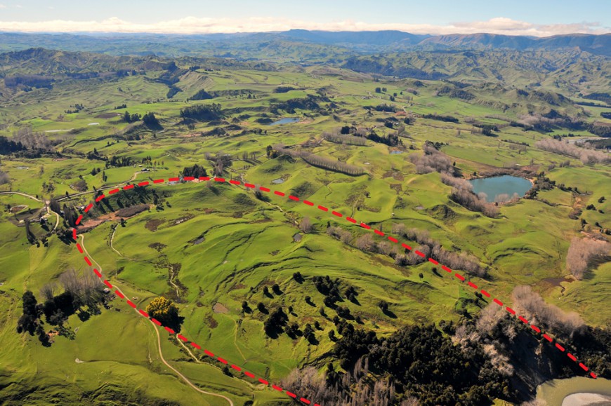 Image: The Rangitikei Landslide is estimated to contribute upwards of 40,000 tonnes of sediment to the Rangitikei River every year and is a major source of sediment within the catchment. 