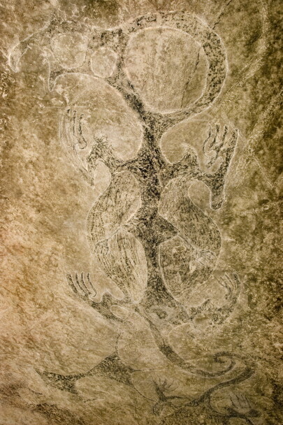 Ancient rock art at Opihi. Image: Amanda Symon, Ngāi Tahu Māori Rock Art Trust