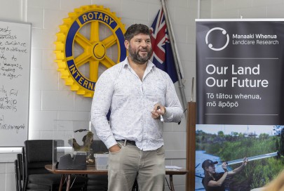 Dr Norm Mason talks to members of the Piako region about how the community could work together to protect the long-tailed bat.