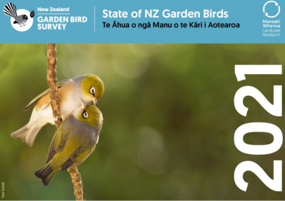 Cover: State of NZ Garden Birds 2021 | Te Āhua o ngā Manu o te Kāri i Aotearoa