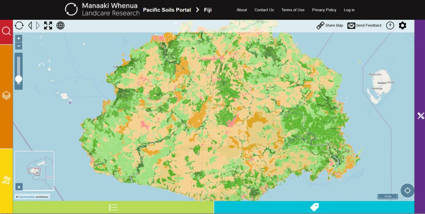 Soil map of Fiji showing land use capability classes