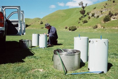 Double-ring infiltration setup