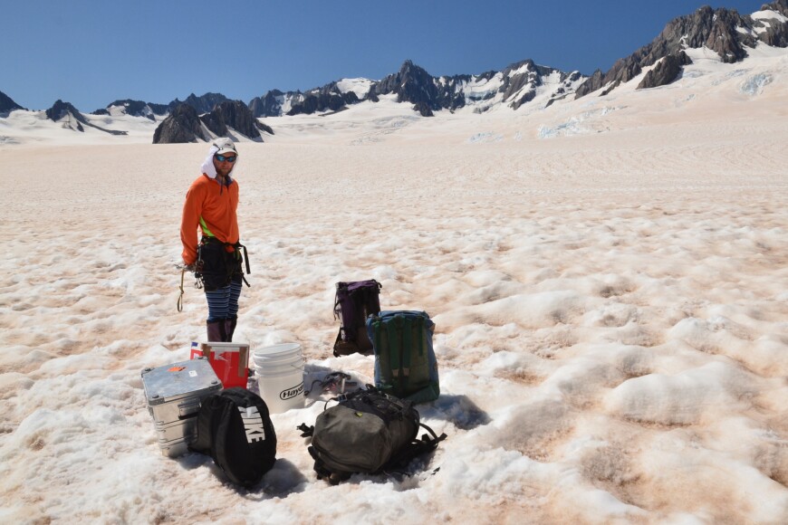 Dr Phil Novis on the Fox Glacier. Image: John Hunt. Dr Phil Novis on the Fox Glacier. Image: John Hunt.