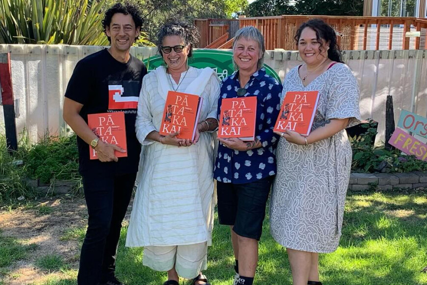 Yvonne Taura (right) and co-authors of Pātaka Kai