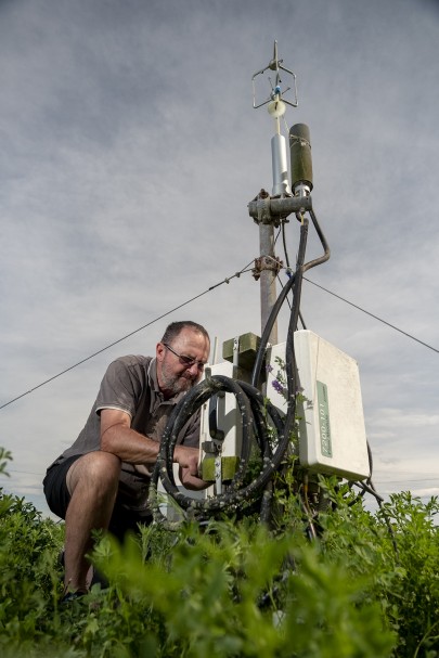 An eddy covariance system for measuring paddock-scale CO₂ exchange of lucerne at Ashley Dene. 