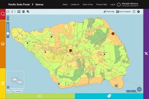 Screenshot of the Savai’i (Samoa) map page of the Pacific Soils Portal