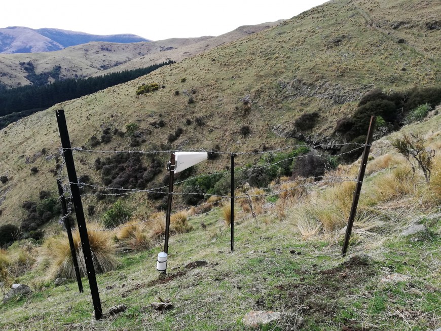 Figure 2: A sensor node at our Banks Peninsula (Canterbury) study site.