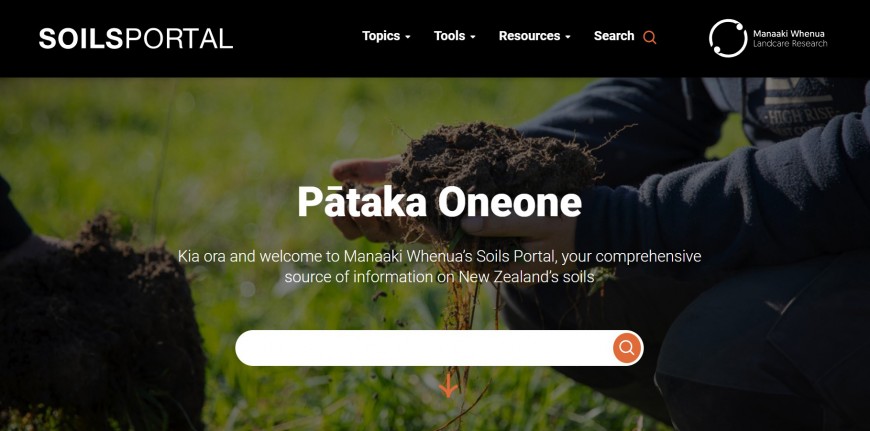 Figure 1: Screenshot of the Soil Portal's start page.