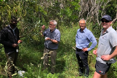 Evans, Richard, Craig and Robbie (left to right) at the first release site