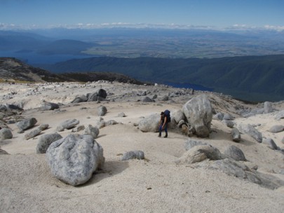 Granite gravel field, Mt Titiroa, eastern Fiordland (Peter Williams)