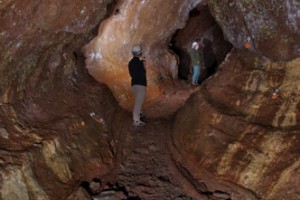 Lava tube through basalt at Wiri Cave, Auckland (Copyright © John Brush)