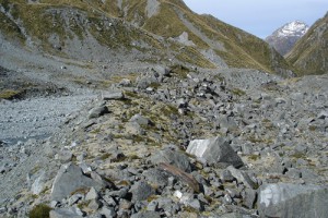 Moraine in the Havelock River, upper Rangitata Valley (Rowan Buxton)